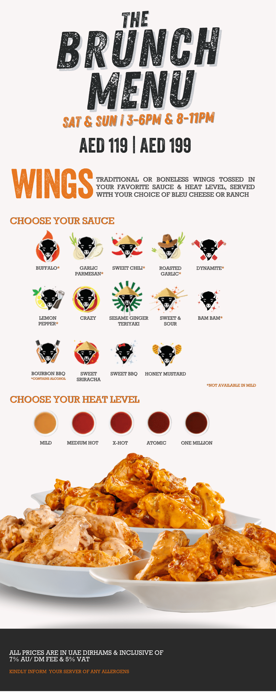 Buffalo Wings and Rings Dubai BRUNCH MENU